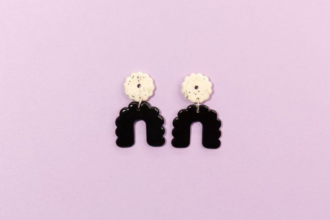 Boucles céramique Blanc et Noir